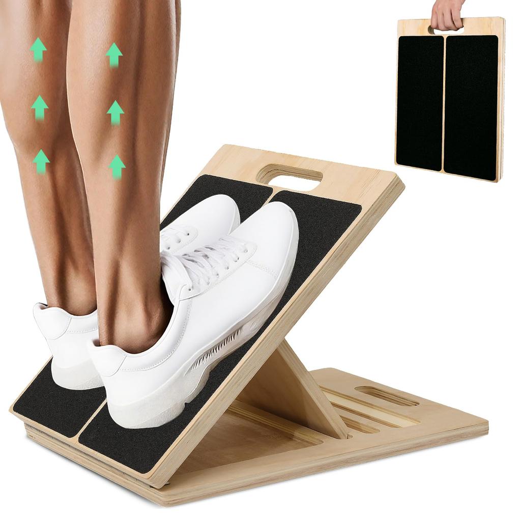 Slant Board Calf Stretcher for Squat Incline Stretch Board for Calf Stretching Wood Wedge for Physical Therapy