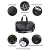 Men's Leather Travel Foldable Portable Shoes Luggage Large Capacity Travel Tote Women Duffle Bag