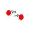 Logo Engraved Stainless Steel Cufflinks Men Accessories Red MB118880