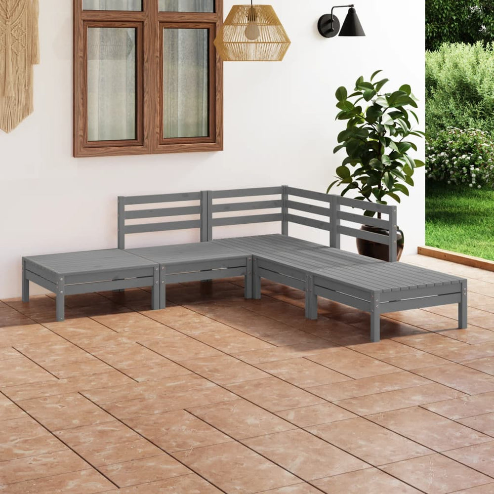 Salon de jardin 5 pcs Bois de pin massif