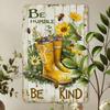 Vintage Tin Sign Wall Art Be Humble Be Kind Quote Rustic Decor with Bees 8x12 Inch