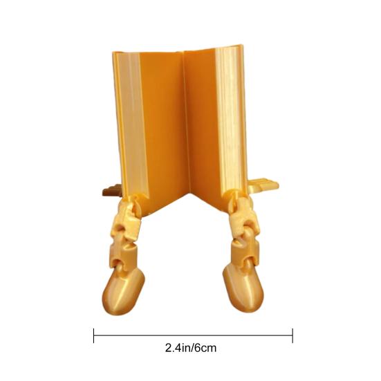 Articulated Book Ornament 3D Printed Desk Buddy Book Flexible Book Ornament with Movable Joints for Home Office Bookshelf Decor
