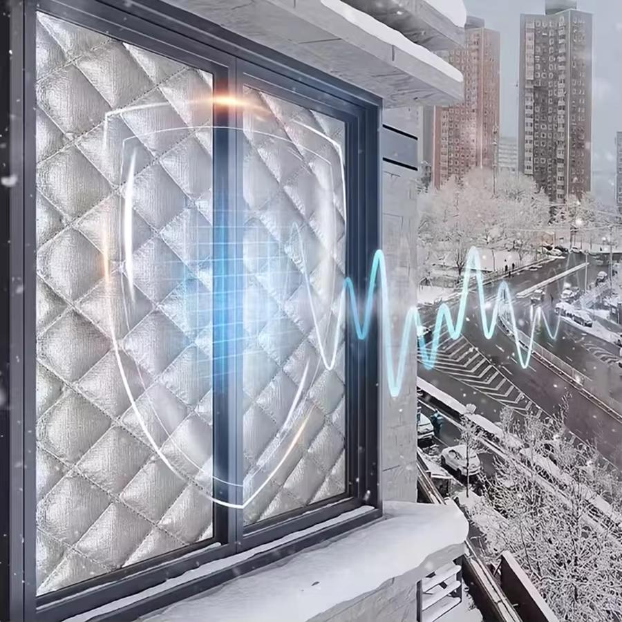 Winter-Isolier-Fenstervorhang Winddichte und Warme Vorhänge Dicke gesteppte Thermohülle Vorhänge für Winterwärme und Windschutz