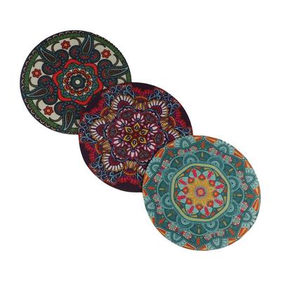 3PCS Cup Pad Mandala Coaster Round Cup Mat Table Pad Placemat  Home Decoration