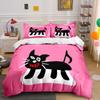 Set Decorazione Casa Design Gatto Nero Diverse Misure Camera da Letto per Bambini e Adulti Squisito Set Biancheria da Letto 3 Pezzi, Regalo