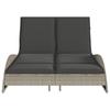 Lounger With Cushions, Light Grey, 114X205X73 Cm, Polyrattan