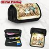 1pc Large Capacity Double Layer Flip Pencil Case Suitable for Schools, Offices & Travel - Adorable Bear Family Design with Large Zipper Closure, Large