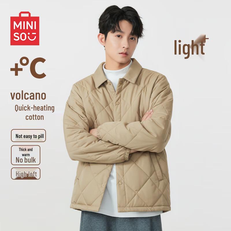 

MINISO Men s Lapel Quilted Warm Cotton Jacket M