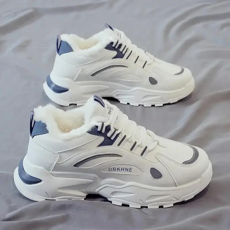 Fashion Men's Sports Shoes for Autumn and Winter, Fashionable and Warm High Top Sports Shoes with Thick Velvet and Casual Shoes