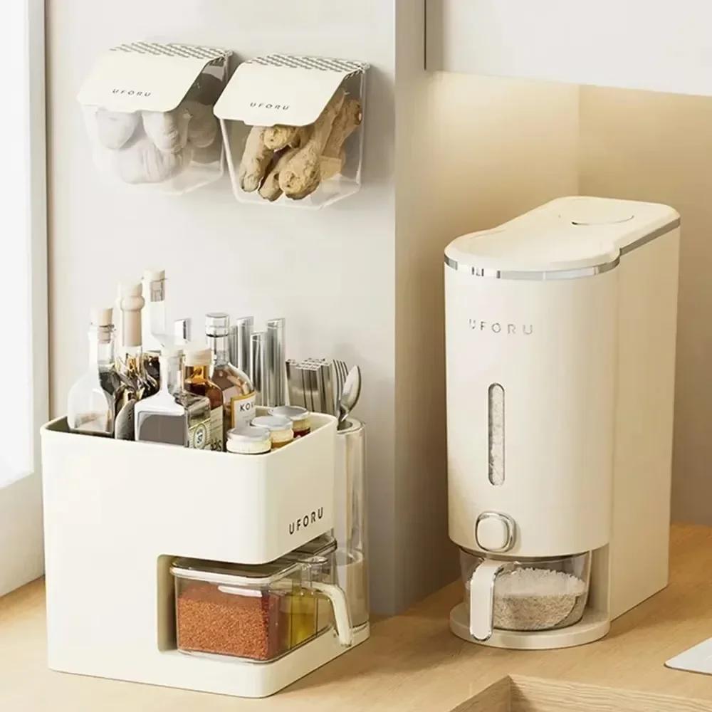 Kitchen Insect Proof Rice Bucket Moisture Proof Rice Jar Large Capacity Food Storage Bucket Pressure Type Simple Rice Container