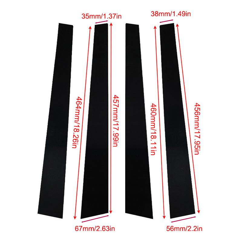 4pcs/set Glossy Black Car Pillar Posts Stickers Fit Hyundai Sonata Gold (India) 2002-2005 Auto Door Window Exterior Posts Trim Parts
