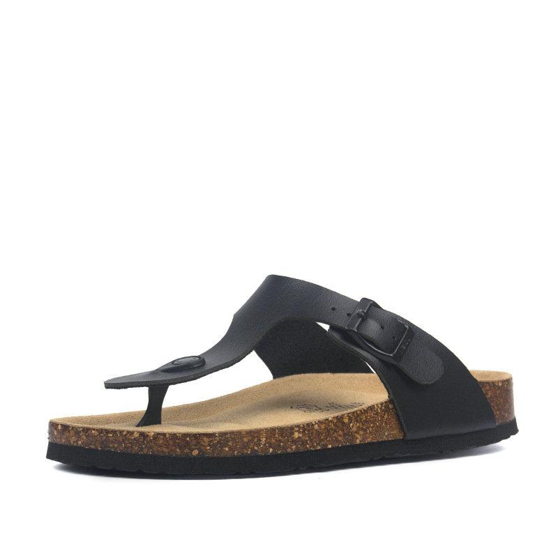 Fashion New Summer Cork Slippers Shoe Women Casual Mixed Color PU Flip Flops Holiday Beach Slides Flat With Plus Size 35-45