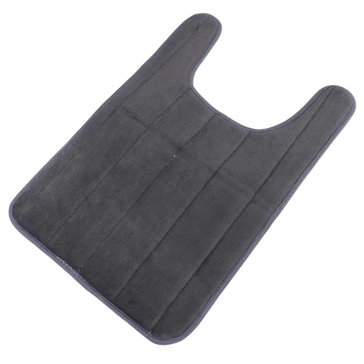 

40x60cm U Shape Toilet Rug Memory Foam Floor Mat Soft Comfortable Bathroom Accessories Dark Grey Non Slip Base
