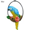 Artificial Bird Statues Iron Ring Hanging Sculpture Parrot Statue  For Home Office Room Ornaments