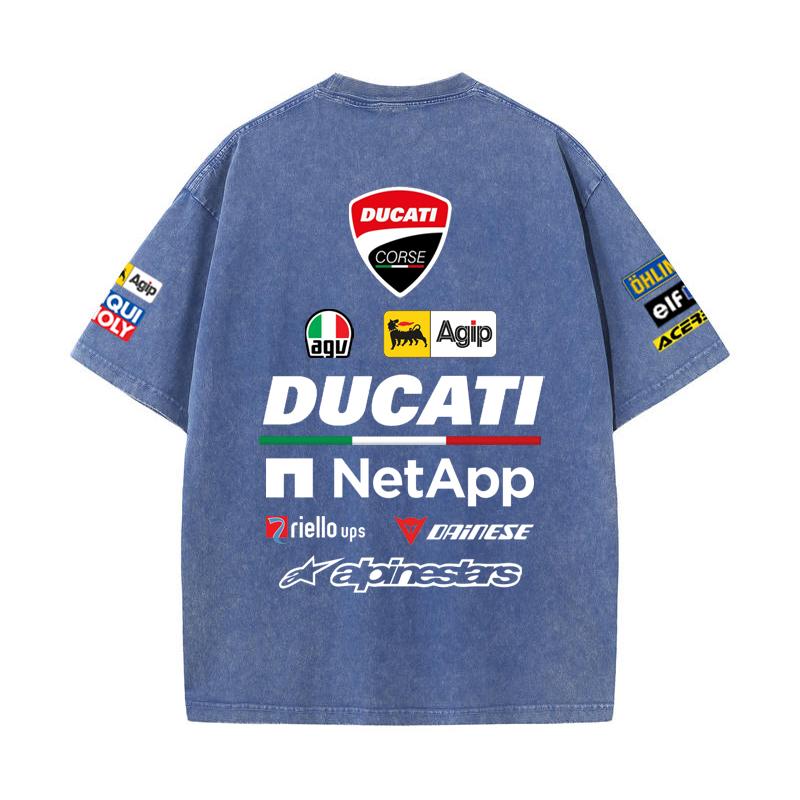 2026 Letní závodní oblek Ducati F1 Tým Red Bull Verstappen Uniforma Krátký rukáv Vintage praná trička Kulatý výstřih Trička