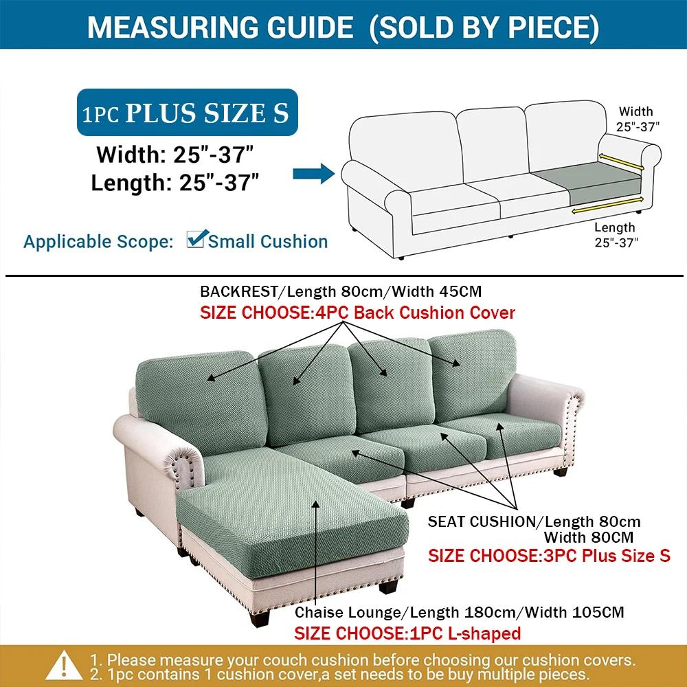 Jacquard Luxury Sofa Covers Elastic Sectional Sofa Seat Case Solid Colors Couch Covers For Sofas Living Room Chaise Lounge Pets