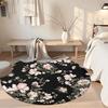 Flower Round Carpet Suitable for Study room Bedrooms Foyer Balcony Anti-slip Round Rug Office home decor Perfect Gift for Valentine’s Wedding Birthday