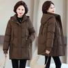 Medium and the Elderly Women's Large Size Winter Clothes New Thickened Cotton-padded Clothes Fashion Mother Medium and Long Warm Jacket Jacket