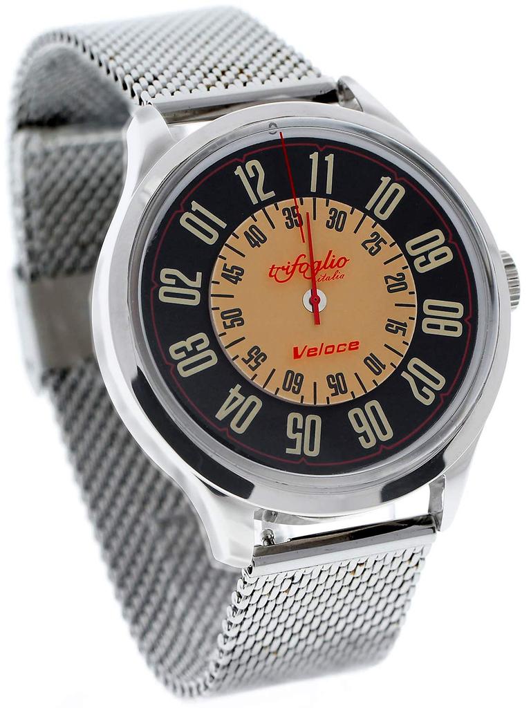 Veloce Trifoglio Italia VELOCE VL000SSBK Automatische Uhr mit rotierender Scheibe Hergestellt in Italien Mailänder Armband Retro Vintage Design [Trifoglio] Herren [Regulär
