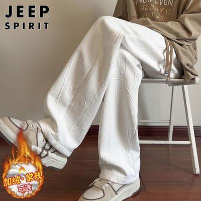 JEEP SPIRIT Herren Locker Geschnittene Straight-Leg Strukturierte Freizeithose