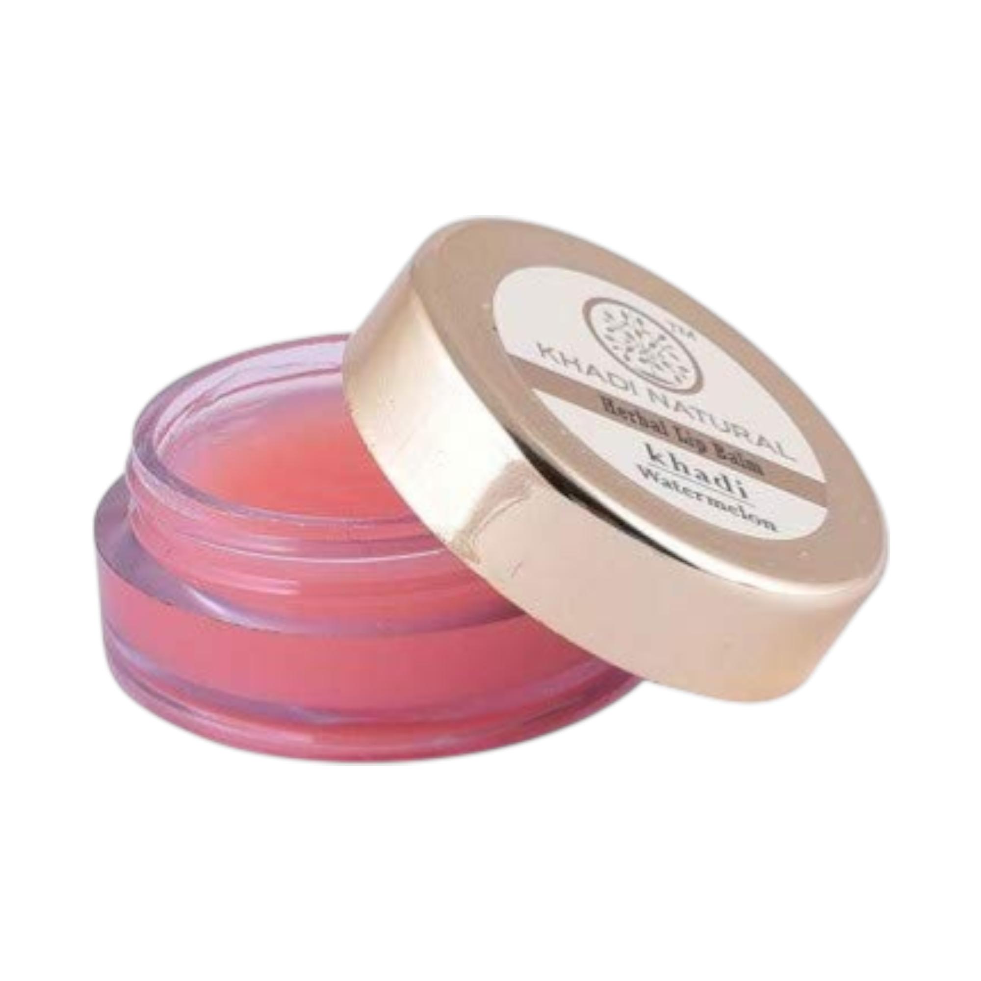 Khadi Natural Watermelon Lip Balm With Beeswax And Shea Butter 5 g X Pack Of 2 Moisturizing Glossy Lip Care