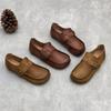 Handgefertigte Loafer aus echtem Leder, runde Spitze, weiche Sohle, lässige flache Damenschuhe