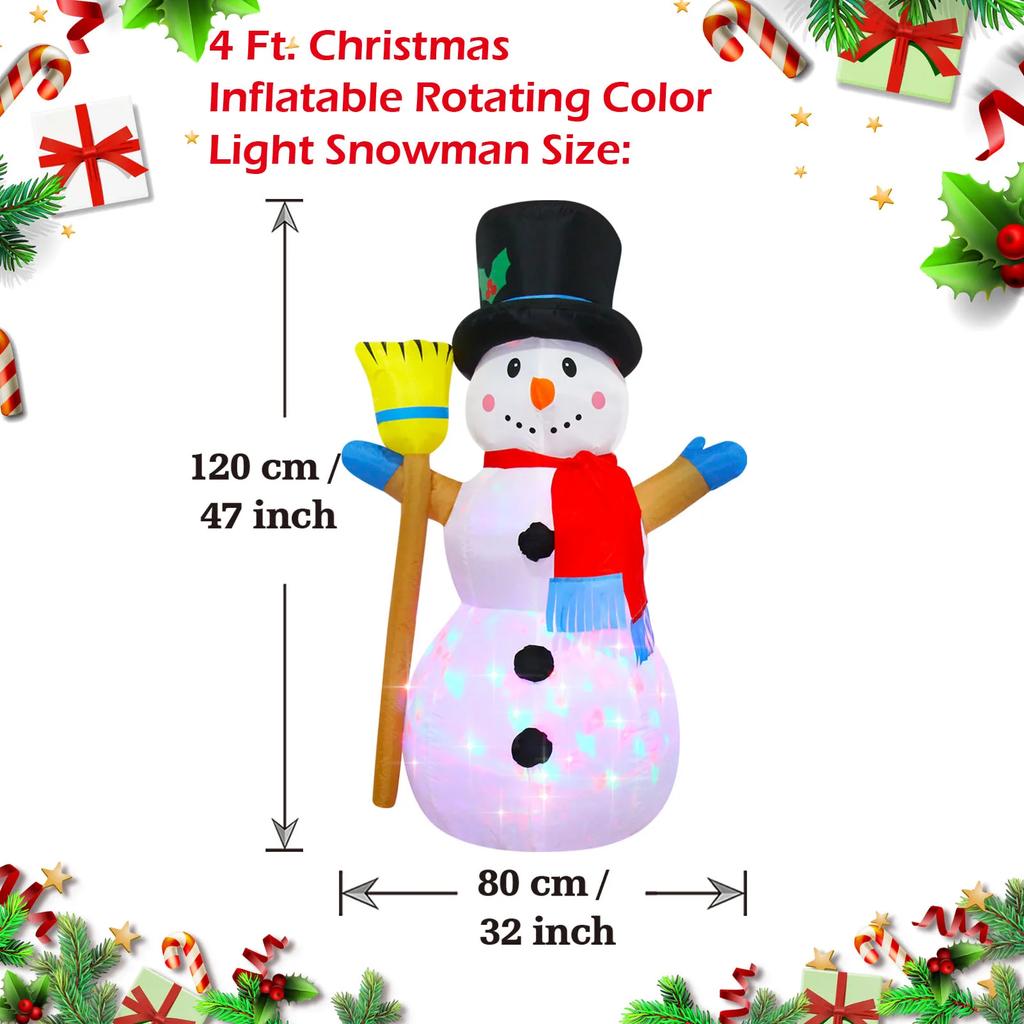 Christmas Inflatable Decorations with LED Lights, Giant Snowman, Gingerbread Man, Gift Bag, Lawn Yard Party Xmas Ornaments