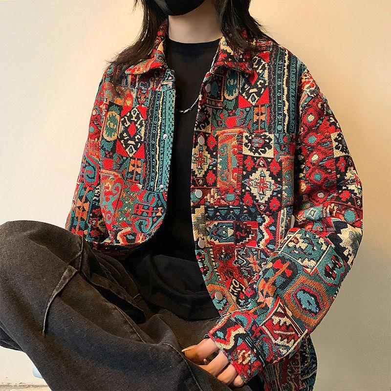 Retro Men's Spring Autumn Small Fragrance Indian Shirt Jacket