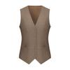 Men Suit Waistcoat V-neck Sleeveless Single Breasted Suit Vest with Pockets Solid Color Ergonomic Tailoring Waistcoat