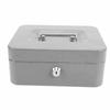 Small Locking Cash Box Portable Double Layers Safe Metal Money Box for Home and Office