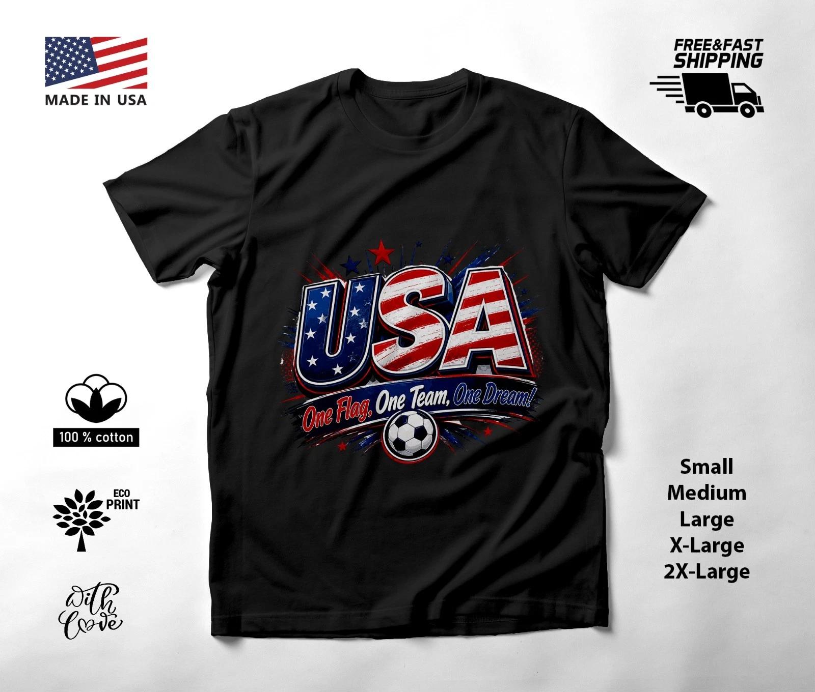 USA - NEW United World Cup 2026 Football Soccer Fans Black T-Shirt Tee Shirt L