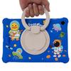 For Samsung Galaxy Tab A9+ Case Rotatable Kickstand Cute Cartoon Silicone Tablet Cover with Lanyard