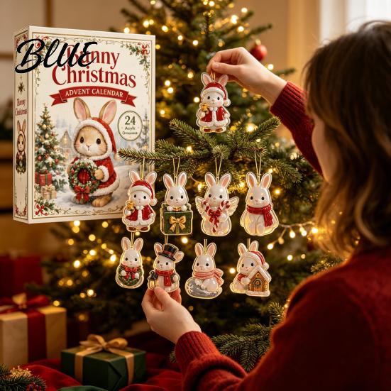 Adventskalender für Jungen 24 Tage Weihnachten 2026, 2D Acryl Lese Katzen/Hunde/Waldtiere Niedliche Katze Kaninchen Ornamente Schmuckstück Countdown Kalender,