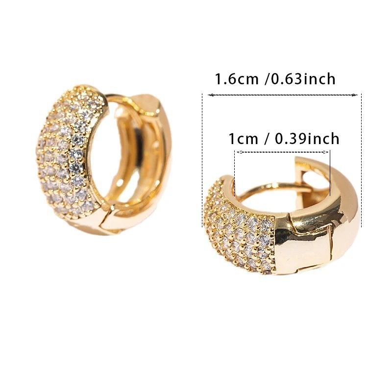 

Luxury Zirconia Pave Hoop Earrings Women Men Unisex Huggies Earrings Hip Hop Party Jewelry Bridal Wedding Accessories Gift