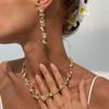 Wind Liquid Lava Metal Pleated Necklace, Fashionable Geometric Irregular Chain Collarbone Necklace