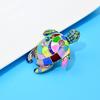 Colorful Enamel Sea Turtle Brooches For Women Rhinestone Fashion Animal Pin Vintage Accessories High Quality New
