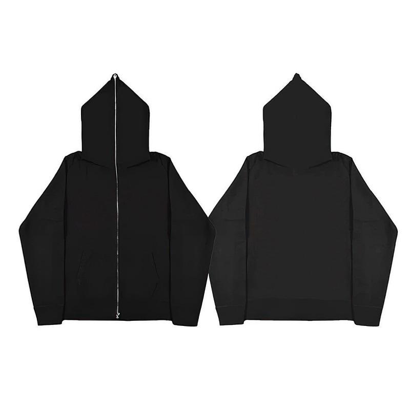 Men's Solid Color Full Zip Hoodie Sweatshirt