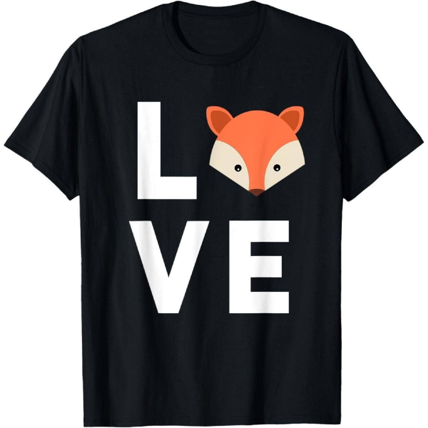 I Love Foxes Cute Fox Funny Fox Love Animal Face T-Shirt S