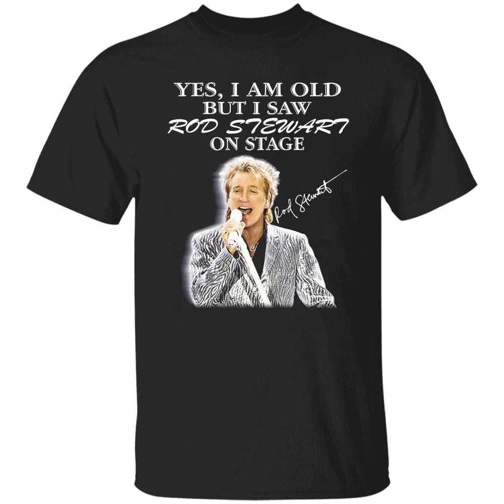 Rod Stewart Signed Men Tshirt Black Short Sleeve All Sizes S4XL Unisex T-Shirt XXL