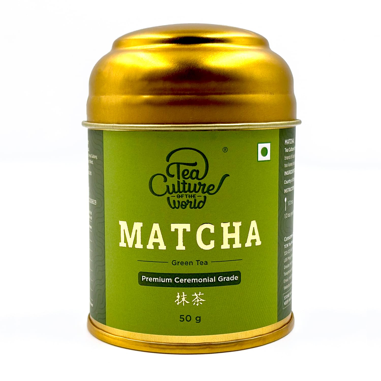 Tea Culture of The World Ceremonial Grade Matcha Tea | Japanese Matcha | Aids In Weight Management | Relaxes Mind | Enhaces Focus | 50 Gram