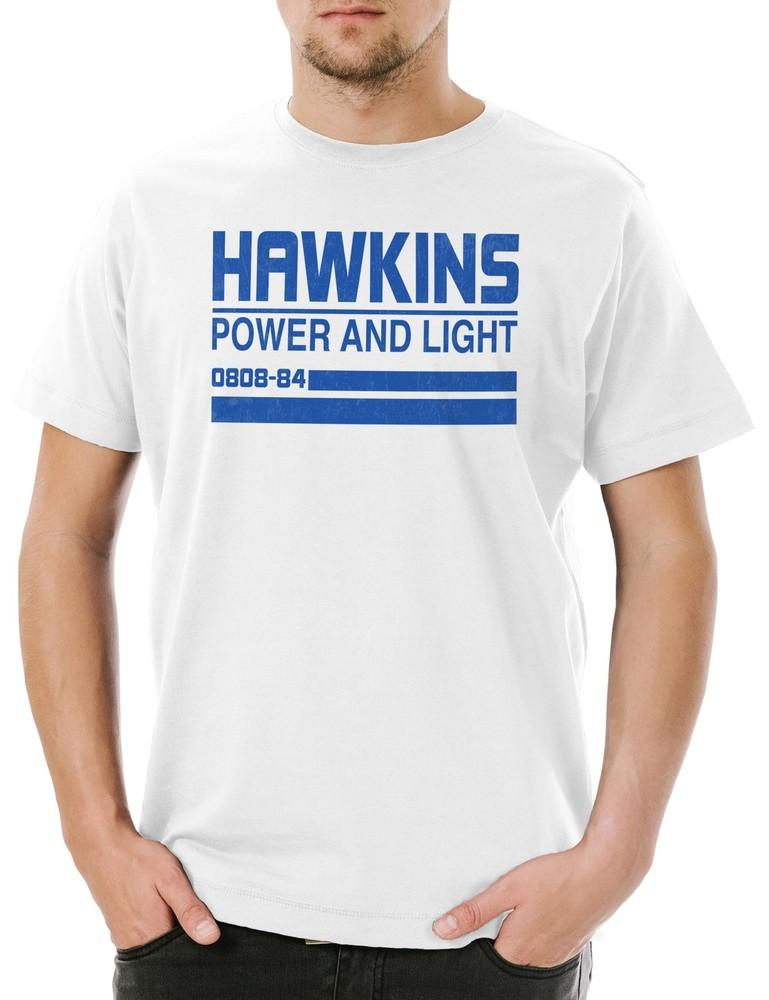 Power And Light Herren T-Shirt Upside Mind Things Down Stranger Hawkins Flayer
