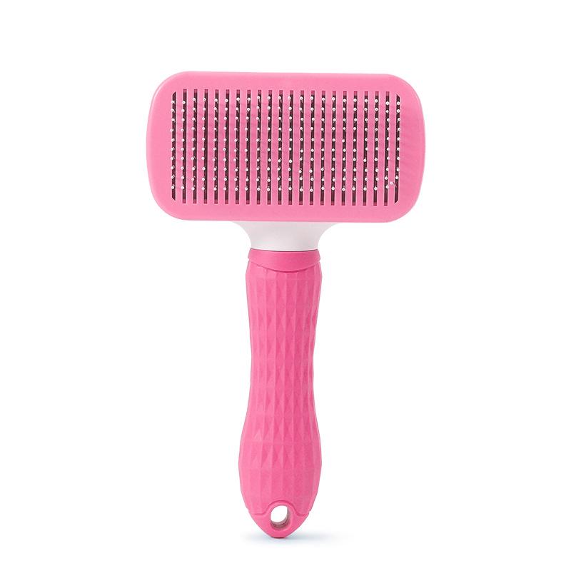 One-Click Self-Cleaning Dog Hair Comb - Stainless Steel Pet Shedding Brush