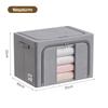Bangnimeijia Tianshan Cotton And Linen Antibacterial Clothing Storage Box, Foldable Wardrobe Organizer for Clothes And Quilts, Misty Gray, 66L