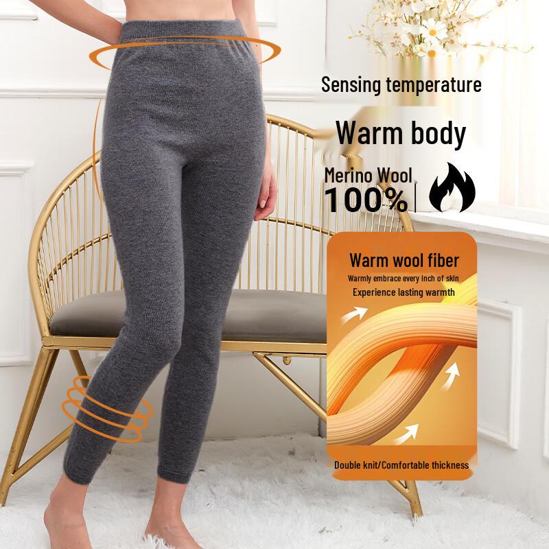 Leggings Thermiques en Laine Mérinos 120 Fils pour Femme Hengyuanxiang