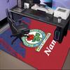 Custom Name Rovers Crest Print Rug Game Carpet, Floor Mat for Bedroom Living Room Entryway Rug, Home Decor Idea Gift for Christmas Birthday