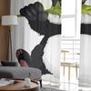Animal Cute Panda Bamboo Tulle Curtain For Living Room Bedroom Modern Sheer Curtains Decorative Window Treatment