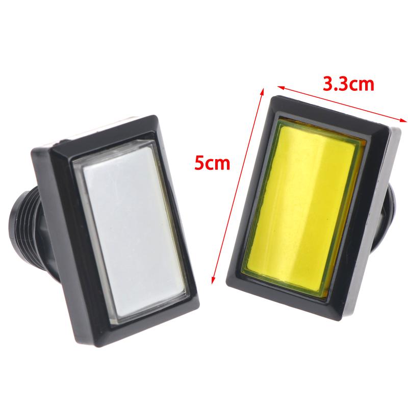 5Sets Arcade Rectangular Push Button Led Illuminated Rectangular Square 12V Light Microswitch For Arcade Machine Video Game Slot