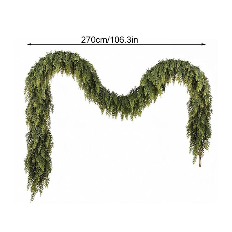 1PC Faux Ivy Vine Party Dark Green Branches Outdoor Decoration Green Christmas Tree Garland Home