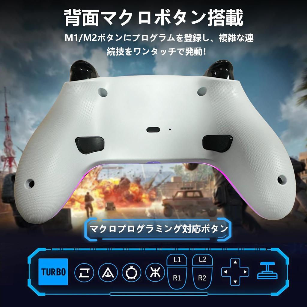 Controlador Gamepad para Switch Lançamento 25 Horas Contínuas 1500mAh Alto Traseiro Macro Turbo Bluetooth Sem Fio RGB Giroscópio Compatível com Inclui Japonês