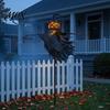 Halloween Solar Garden Stake Lights Scarecrow Lantern, Scary Pumpkin Head Metal with Decorative Landscape Stakes for Courtyard Wizard Hat, Powered